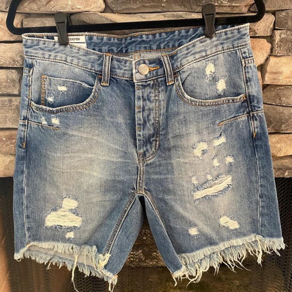 MAN X ONETEASPOON Distressed Men’s Denim Shorts, 31” Waist